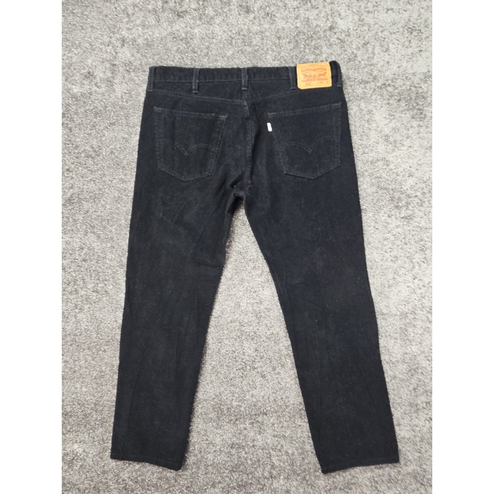 Levi's 502 Tapered Fit Corduroy Pants Men's Actual 36x30 Tag 38x32 Black Stretch